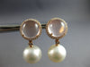 LARGE 12.2CT DIAMOND & AAA PINK QUARTZ & SOUTH SEA PEARL 18KT ROSE GOLD EARRINGS
