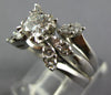 ANTIQUE .61CT DIAMOND 14KT WHITE GOLD ROUND FLOWER INSERT ENGAGEMENT RING #27066