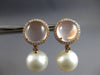LARGE 12.2CT DIAMOND & AAA PINK QUARTZ & SOUTH SEA PEARL 18KT ROSE GOLD EARRINGS