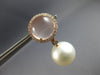 LARGE 12.2CT DIAMOND & AAA PINK QUARTZ & SOUTH SEA PEARL 18KT ROSE GOLD EARRINGS