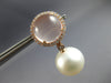LARGE 12.2CT DIAMOND & AAA PINK QUARTZ & SOUTH SEA PEARL 18KT ROSE GOLD EARRINGS