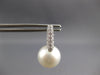 LARGE .61CT DIAMOND & AAA SOUTH SEA PEARL 18K WHITE GOLD HUGGIE HANGING EARRINGS
