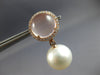 LARGE 12.2CT DIAMOND & AAA PINK QUARTZ & SOUTH SEA PEARL 18KT ROSE GOLD EARRINGS
