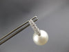 LARGE .61CT DIAMOND & AAA SOUTH SEA PEARL 18K WHITE GOLD HUGGIE HANGING EARRINGS
