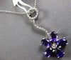 3.15CT DIAMOND & AAA AMETHYST 14KT WHITE GOLD CIRCLE OF LIFE OVAL FLOWER PENDANT