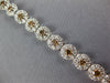 5.05CT WHITE & MOCHA DIAMOND 18K WHITE GOLD 3D MULTI FLOWER LOVE TENNIS BRACELET