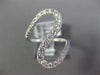 ESTATE LARGE .81CT DIAMOND 18KT WHITE GOLD 3D ZIG ZAG FRIENDSHIP FUN LOVE RING
