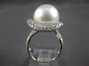 LARGE .84CT DIAMOND & AAA SOUTH SEA PEARL 18KT WHITE GOLD HORSESHOE LUCKY RING