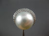 LARGE .84CT DIAMOND & AAA SOUTH SEA PEARL 18KT WHITE GOLD HORSESHOE LUCKY RING