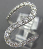 ESTATE LARGE .81CT DIAMOND 18KT WHITE GOLD 3D ZIG ZAG FRIENDSHIP FUN LOVE RING
