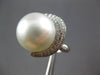 LARGE .84CT DIAMOND & AAA SOUTH SEA PEARL 18KT WHITE GOLD HORSESHOE LUCKY RING