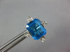 LARGE 10.1CT DIAMOND & AAA BLUE TOPAZ 14KT WHITE GOLD EMERALD CUT STUD EARRINGS