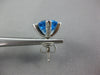 LARGE 10.1CT DIAMOND & AAA BLUE TOPAZ 14KT WHITE GOLD EMERALD CUT STUD EARRINGS