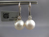 LARGE .17CT DIAMOND & AAA SOUTH SEA PEARL 18KT WHITE GOLD 3D HANGING EARRINGS