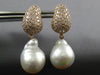 2.50CT DIAMOND & AAA SOUTH SEA PEARL 18K ROSE GOLD 3D TEAR DROP HANGING EARRINGS
