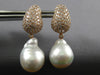 2.50CT DIAMOND & AAA SOUTH SEA PEARL 18K ROSE GOLD 3D TEAR DROP HANGING EARRINGS