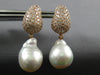 2.50CT DIAMOND & AAA SOUTH SEA PEARL 18K ROSE GOLD 3D TEAR DROP HANGING EARRINGS