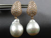 2.50CT DIAMOND & AAA SOUTH SEA PEARL 18K ROSE GOLD 3D TEAR DROP HANGING EARRINGS