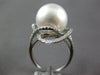 LARGE .49CT DIAMOND & AAA SOUTH SEA PEARL 18KT WHITE GOLD FLOWER LOVE KNOT RING