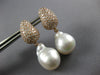 2.50CT DIAMOND & AAA SOUTH SEA PEARL 18K ROSE GOLD 3D TEAR DROP HANGING EARRINGS