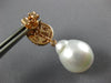 2.50CT DIAMOND & AAA SOUTH SEA PEARL 18K ROSE GOLD 3D TEAR DROP HANGING EARRINGS