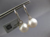 LARGE .17CT DIAMOND & AAA SOUTH SEA PEARL 18KT WHITE GOLD 3D HANGING EARRINGS