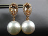 2.39CT DIAMOND & AAA MORGANITE & SOUTH SEA PEARL 18KT ROSE GOLD HANGING EARRINGS