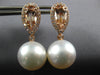 2.39CT DIAMOND & AAA MORGANITE & SOUTH SEA PEARL 18KT ROSE GOLD HANGING EARRINGS