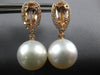 2.39CT DIAMOND & AAA MORGANITE & SOUTH SEA PEARL 18KT ROSE GOLD HANGING EARRINGS