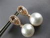 2.39CT DIAMOND & AAA MORGANITE & SOUTH SEA PEARL 18KT ROSE GOLD HANGING EARRINGS