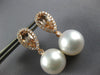 2.39CT DIAMOND & AAA MORGANITE & SOUTH SEA PEARL 18KT ROSE GOLD HANGING EARRINGS