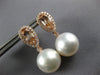2.39CT DIAMOND & AAA MORGANITE & SOUTH SEA PEARL 18KT ROSE GOLD HANGING EARRINGS