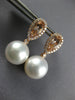2.39CT DIAMOND & AAA MORGANITE & SOUTH SEA PEARL 18KT ROSE GOLD HANGING EARRINGS