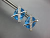 LARGE 11.31CT DIAMOND & AAA BLUE TOPAZ 14KT WHITE GOLD OVAL X LOVE STUD EARRINGS