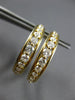 ESTATE 1.0CT DIAMOND 14KT YELLOW GOLD CLASSIC GRADUATING HOOP HANGING EARRINGS