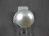 ESTATE LARGE .30CT DIAMOND & AAA SOUTH SEA PEARL 18KT WHITE GOLD SWIRL FUN RING