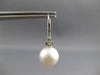 LARGE .17CT DIAMOND & AAA SOUTH SEA PEARL 18KT WHITE GOLD 3D HANGING EARRINGS