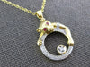 .15CT DIAMOND & AAA RUBY 14K YELLOW GOLD CIRCULAR HAPPY PANTHER FLOATING PENDANT