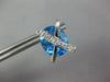 LARGE 11.31CT DIAMOND & AAA BLUE TOPAZ 14KT WHITE GOLD OVAL X LOVE STUD EARRINGS