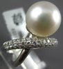 LARGE .76CT DIAMOND & AAA SOUTH SEA PEARL 18KT WHITE GOLD CRISS CROSS LOVE RING