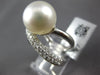 LARGE .76CT DIAMOND & AAA SOUTH SEA PEARL 18KT WHITE GOLD CRISS CROSS LOVE RING