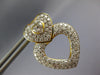 ESTATE LARGE 3.50CT DIAMOND 18K 2 TONE GOLD HEART SHAPE CLIP ON HANGING EARRINGS