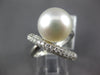 LARGE .76CT DIAMOND & AAA SOUTH SEA PEARL 18KT WHITE GOLD CRISS CROSS LOVE RING