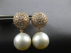 1.56CT DIAMOND & AAA SOUTH SEA PEARL 18K ROSE GOLD 3D SEMI BALL HANGING EARRINGS