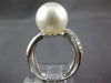 LARGE .76CT DIAMOND & AAA SOUTH SEA PEARL 18KT WHITE GOLD CRISS CROSS LOVE RING
