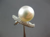 LARGE .76CT DIAMOND & AAA SOUTH SEA PEARL 18KT WHITE GOLD CRISS CROSS LOVE RING