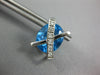LARGE 11.31CT DIAMOND & AAA BLUE TOPAZ 14KT WHITE GOLD OVAL X LOVE STUD EARRINGS