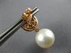 1.56CT DIAMOND & AAA SOUTH SEA PEARL 18K ROSE GOLD 3D SEMI BALL HANGING EARRINGS