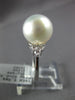 ESTATE LARGE .30CT DIAMOND & AAA SOUTH SEA PEARL 18K WHITE GOLD CLASSIC FUN RING