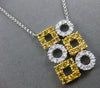 .55CT DIAMOND & AAA YELLOW SAPPHIRE 14KT WHITE GOLD SQUARE & ROUND FUN NECKLACE